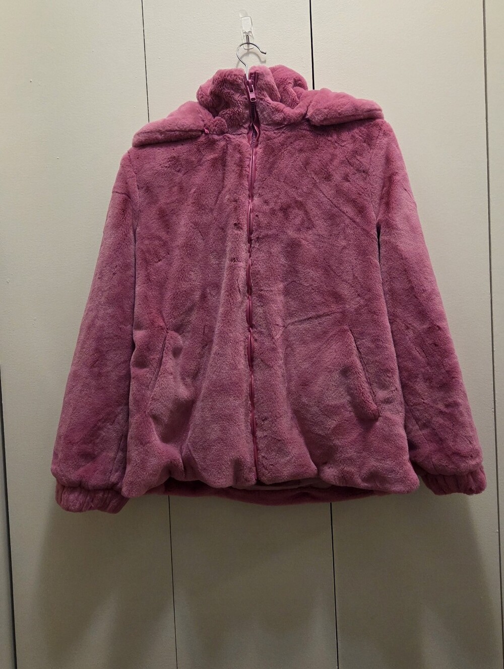 Apparis Pink Faux Fur Hooded Jacket